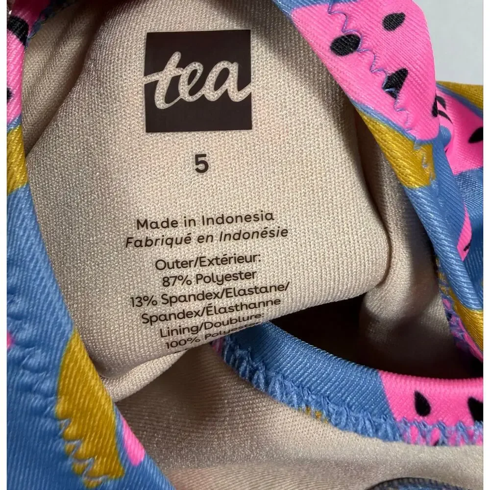 Tea Collection Watermelon Wedge Tie Tankini Swim Top Girls Size 5